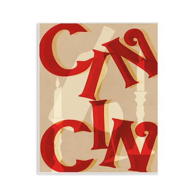 Stupell Cin Cin Wine & Candles Wall Plaque Art Design By Lil' Rue