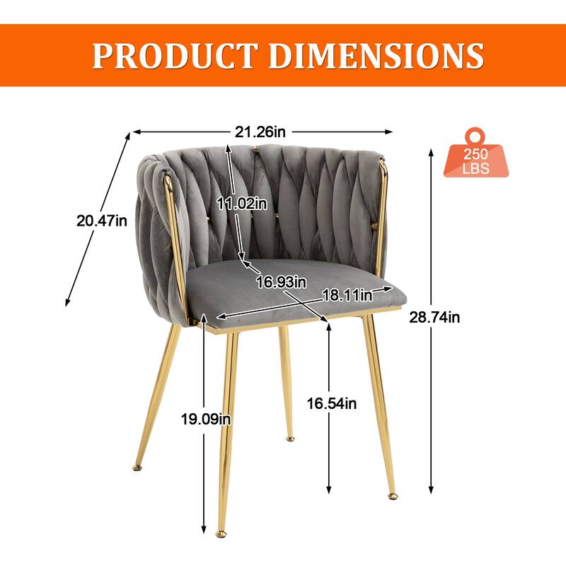 Makeup Chair, Home Backrest Light Luxury Dining Chair, Balcony Table Edge Chair (set of 2)