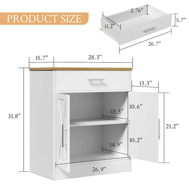Multifunctional Storage Cabinet with Drawer – Kitchen Pantry Organizer