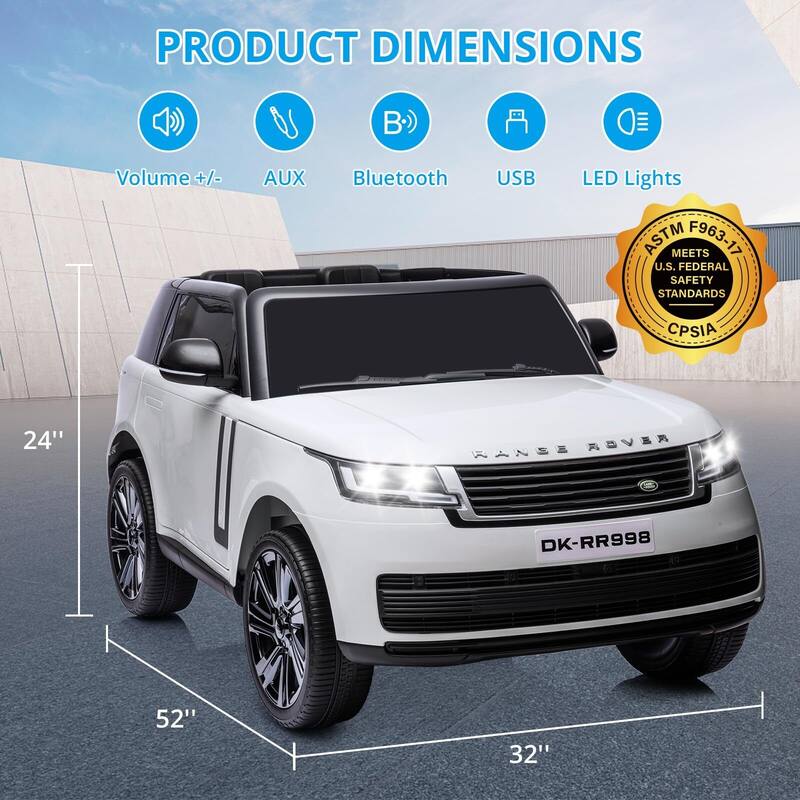24V 2-Seater Licensed Land Rover Ride On Car Toy