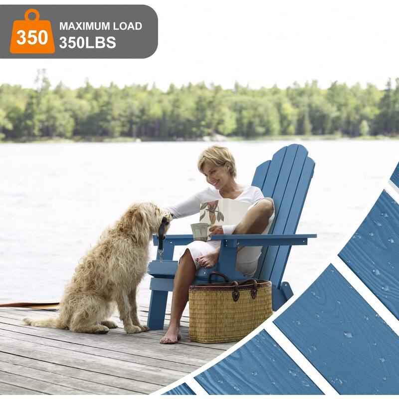 Folding Adirondack Chair Weather resistant Outdoor Garden Patio Chair by WINSOON