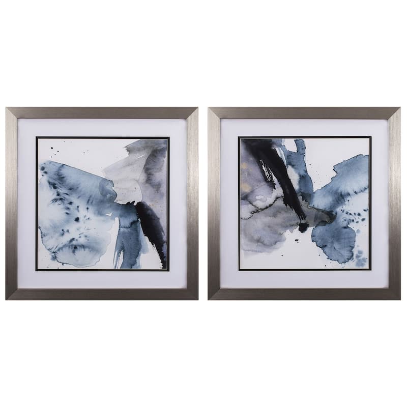 Winter Current A S/2 Framed Art Under glass - 26 X 26 X 1
