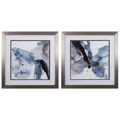 Winter Current A S/2 Framed Art Under glass