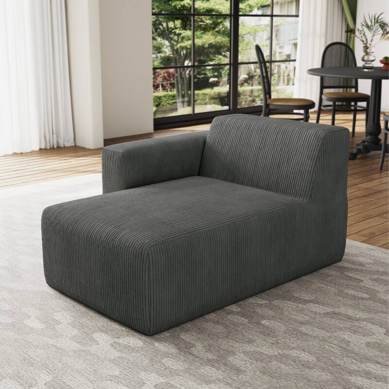 Indoor Modern Corduroy Chaise Lounge Couch
