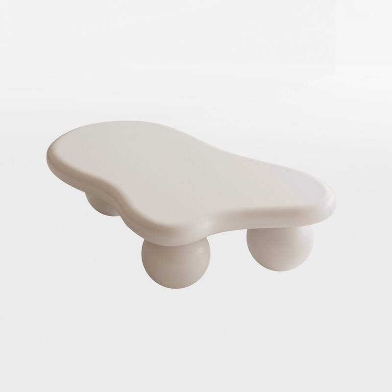 Cloud Shaped Coffee Table with 3 Ball Legs
