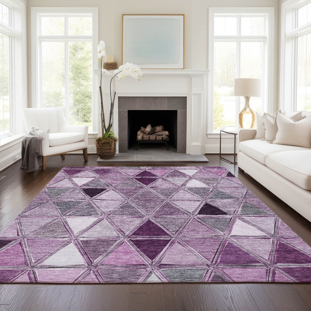 Machine Washable Indoor/ Outdoor Chantille Modern Diamonds Rug
