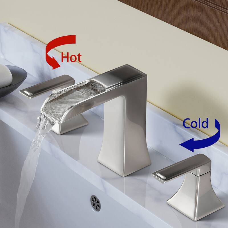 Topcraft Two Handle Waterfall Bathroom Faucet with Pop-Up Drainer