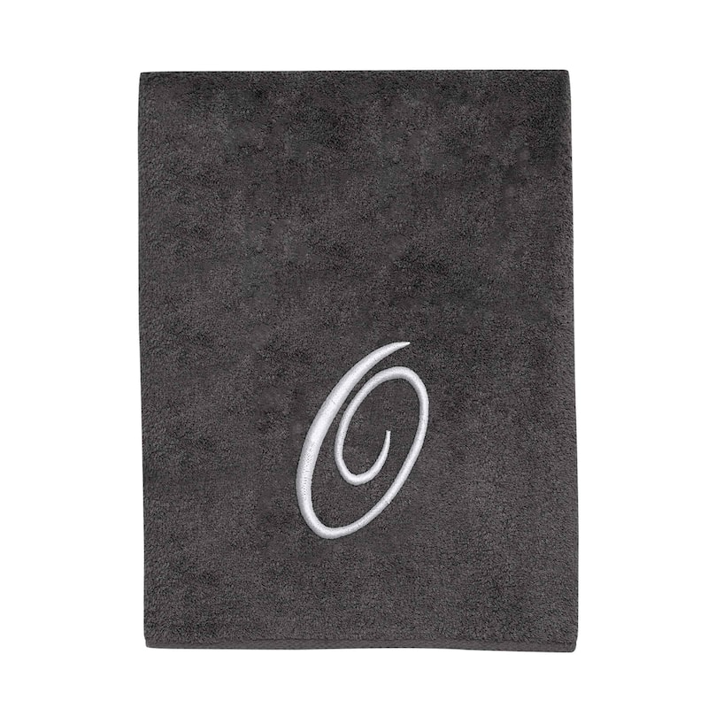 Avanti Granite with Silver Script Monogram Bath Towel Letter O - Bath Towel