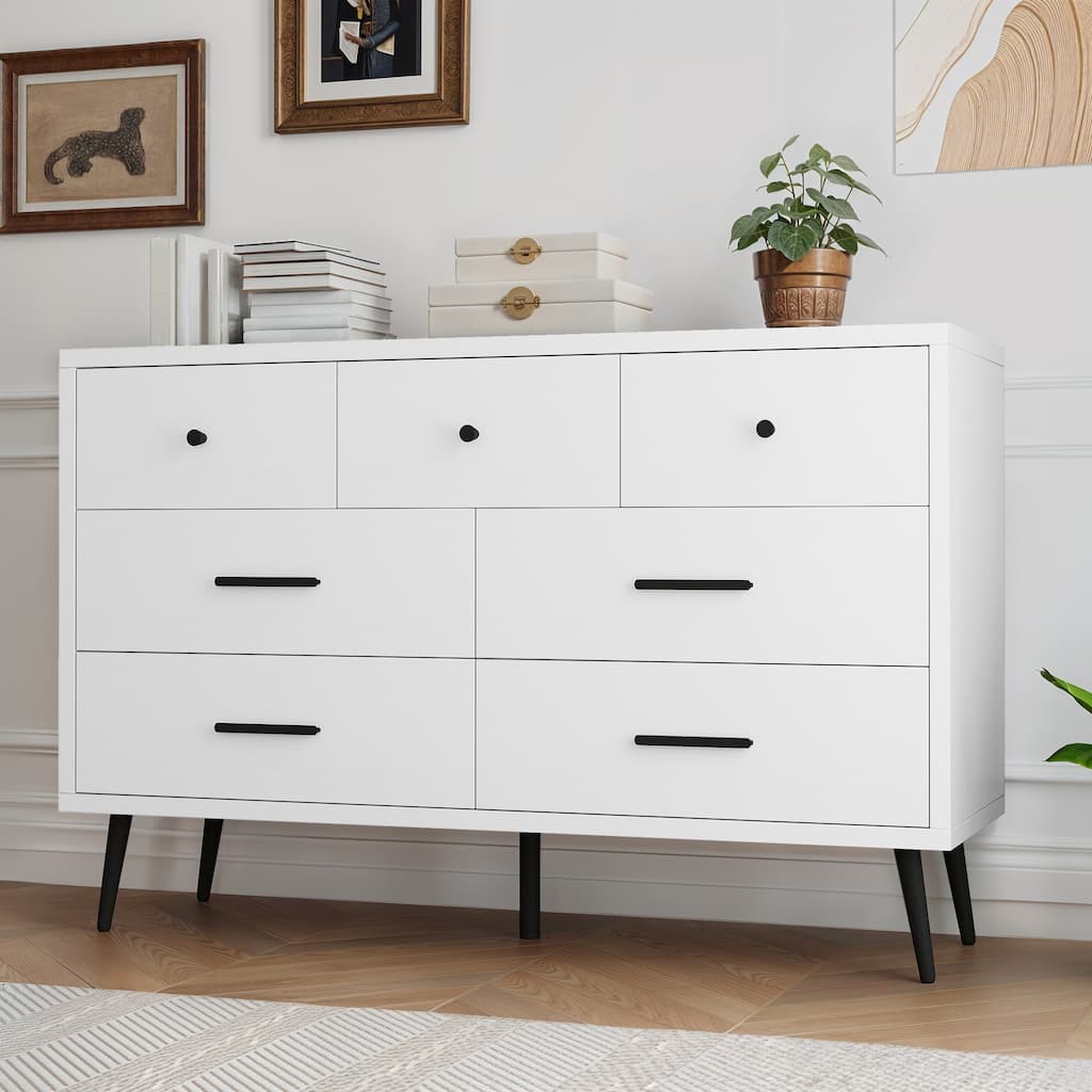 Moasis 7 Drawer Double Dresser Storage Dresser