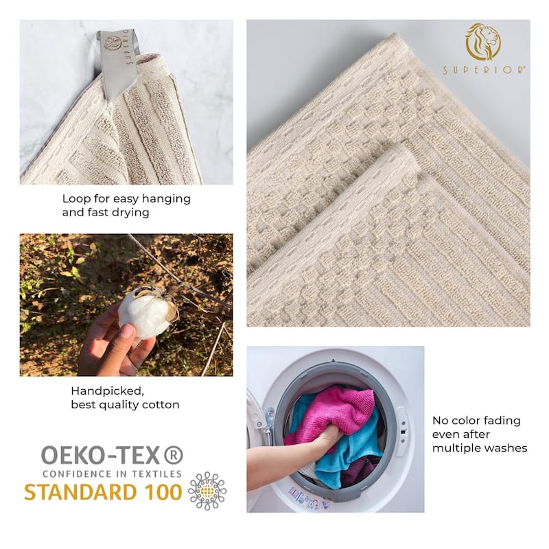 Superior Soho Ribbed Cotton 6-Piece Assorted Towel Set