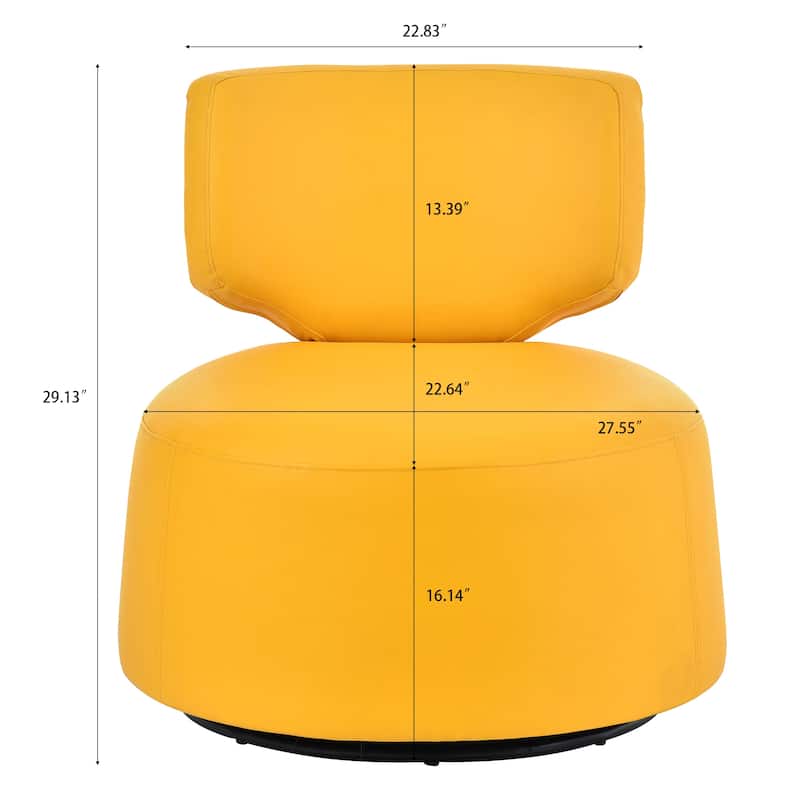 29.13" Wide Swivel PU Fabric Chair
