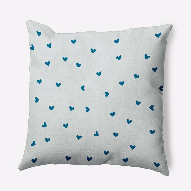 Little Hearts Valentines Day Decorative Throw Pillow - 18" x 18" - Teal