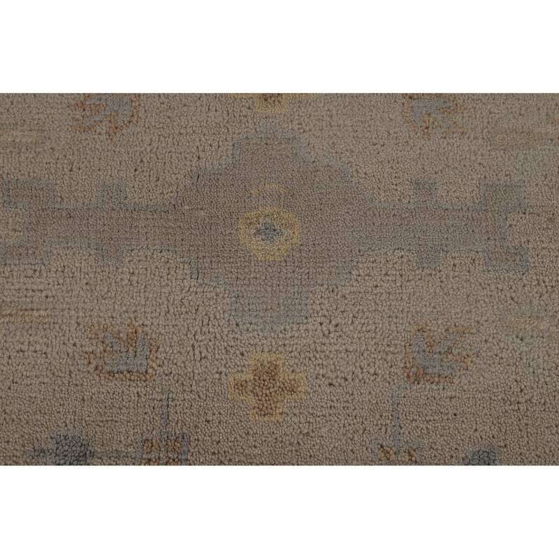Earth Tone Camel Oushak Indian Area Rug Handmade Wool Carpet - 8'0" x 9'10"