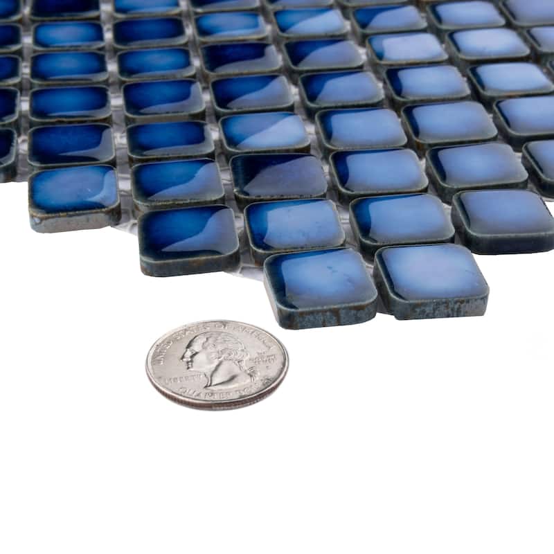 Merola Tile Hudson Diamond Sapphire 12-1/4" x 12-3/8" Porcelain Floor and Wall Tile