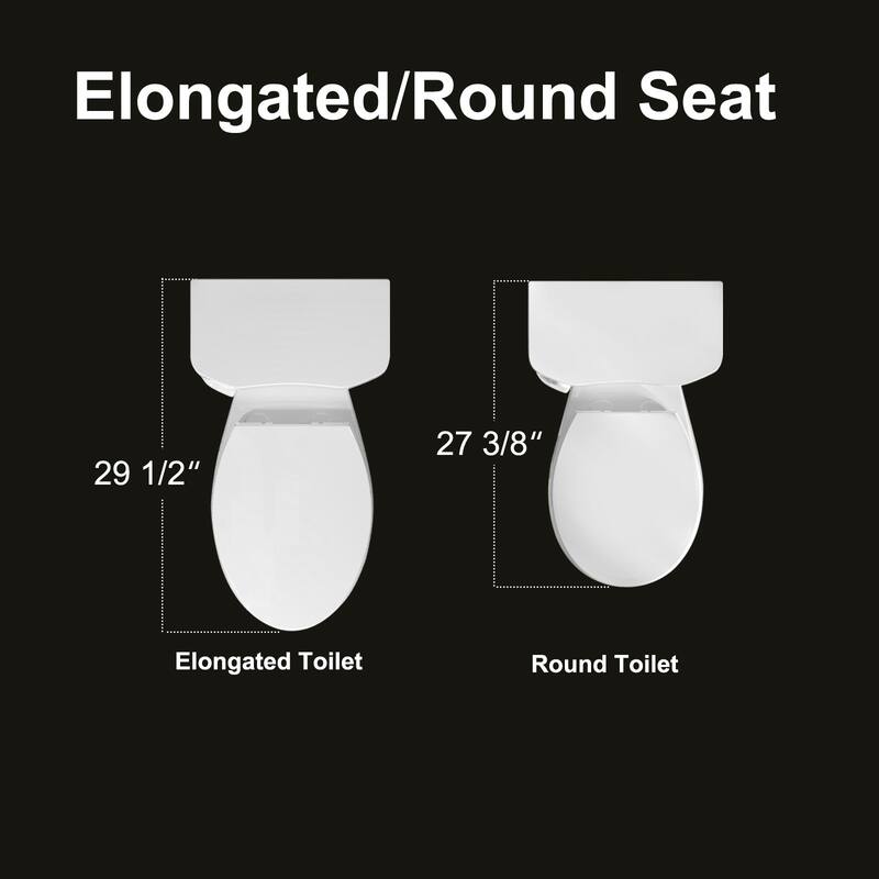 HOROW 2 Piece ADA Height Round Toilet White 1.28 GPF Strong Flush Quiet Soft Close Seat