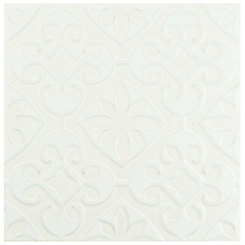 Merola Tile 7.75x7.75-inch Triple Valverde White Ceramic Wall Tile