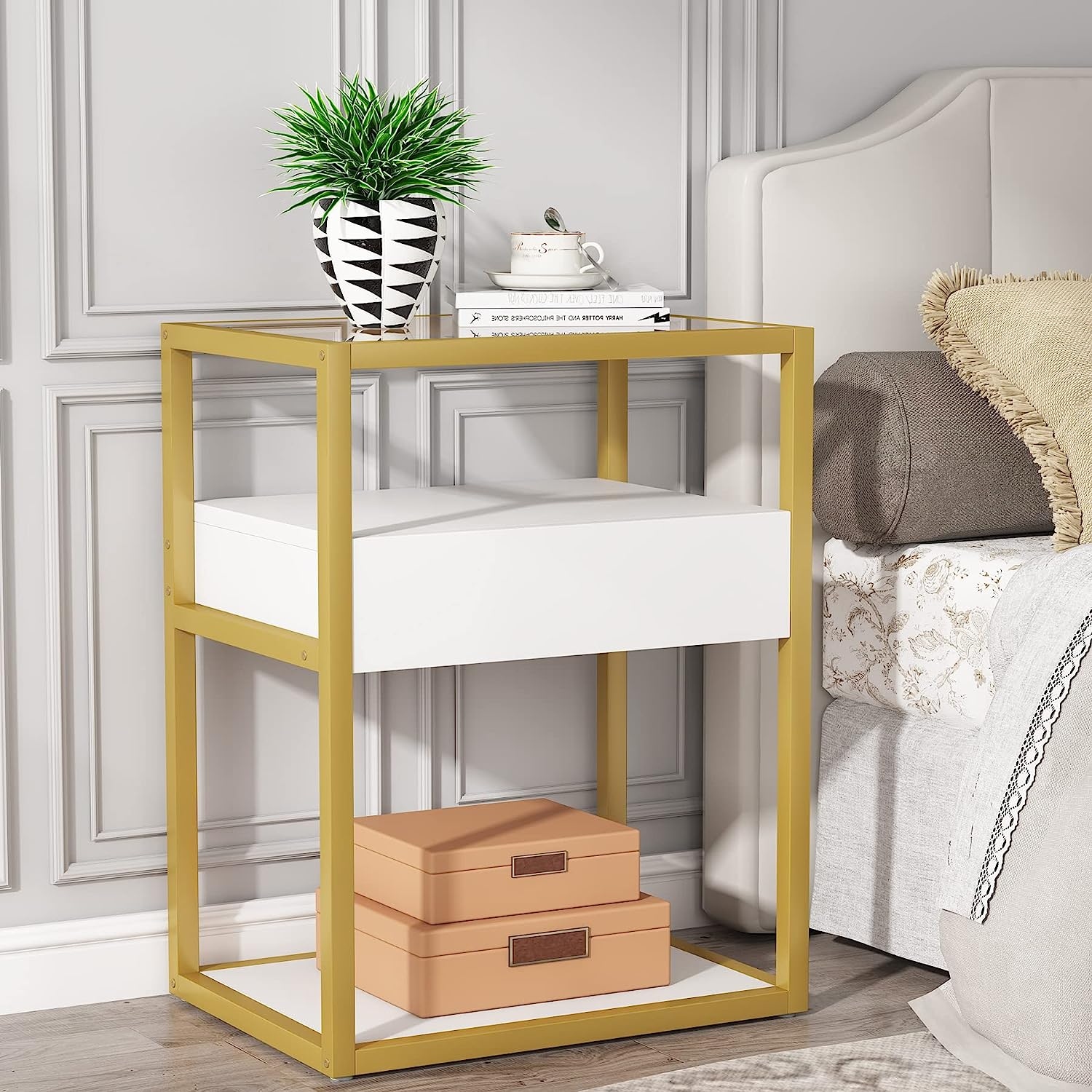 Nightstand Tall Side Table Modern Simple Style End Table 15.7