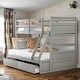 preview thumbnail 2 of 16, Twin over Full Bunk Bed with Storage, Maximized Space, Split Into 2 Beds, Versatility Galore, Solid Construction, Grey