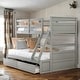 preview thumbnail 1 of 16, Twin over Full Bunk Bed with Storage, Split Into 2 Beds, Grey Grey