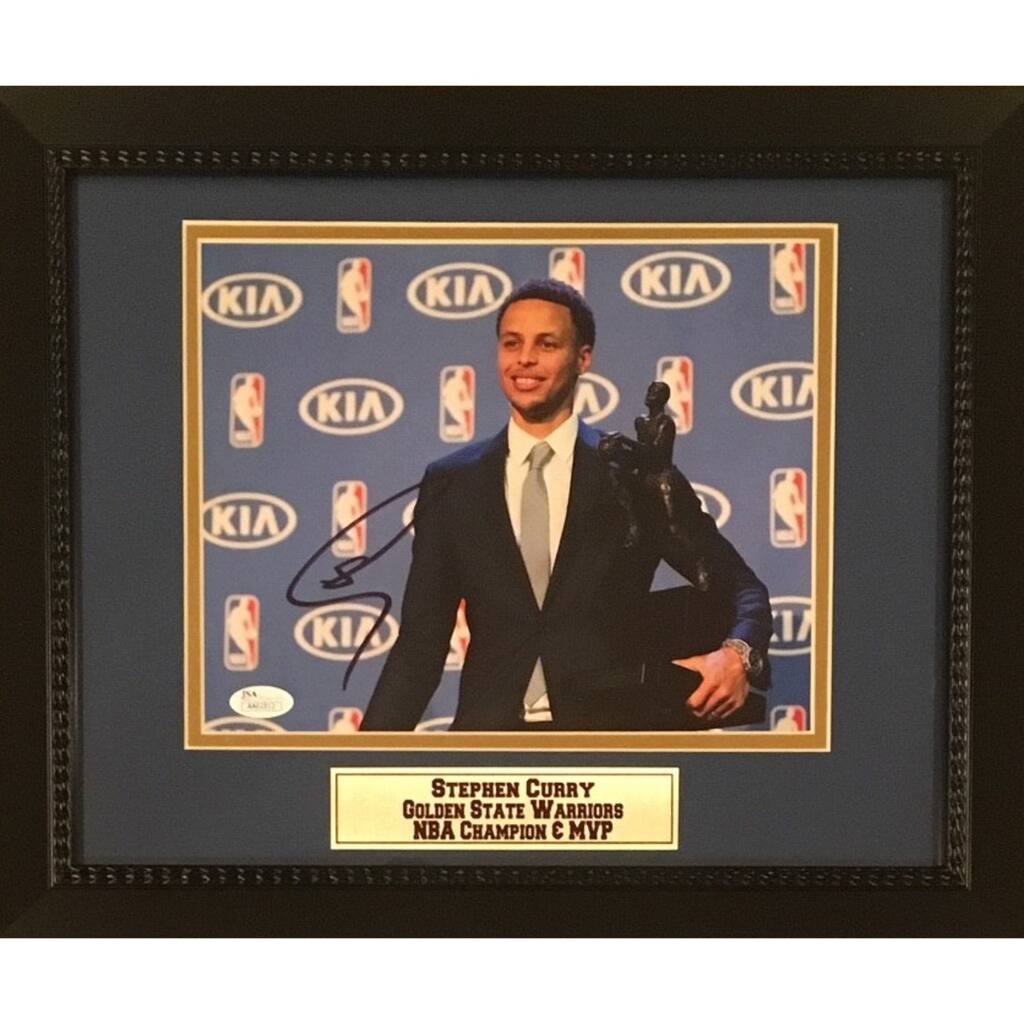 Stephen Curry Autographed Signed Champion MVP 8x10 Framed Basketball Photo JSA COA 2 - 8'6" x 11'6"