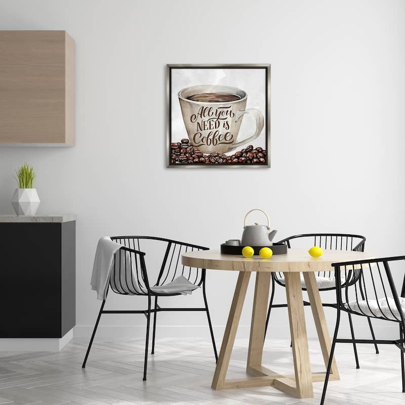 Stupell All You Need Morning Coffee Framed Floater Canvas Wall Art Design By Kim Allen