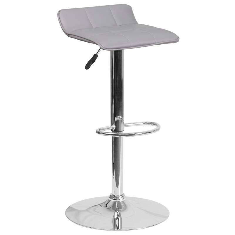 Contemporary Vinyl Adjustable Height Bar Stool - 34.5 to 43"