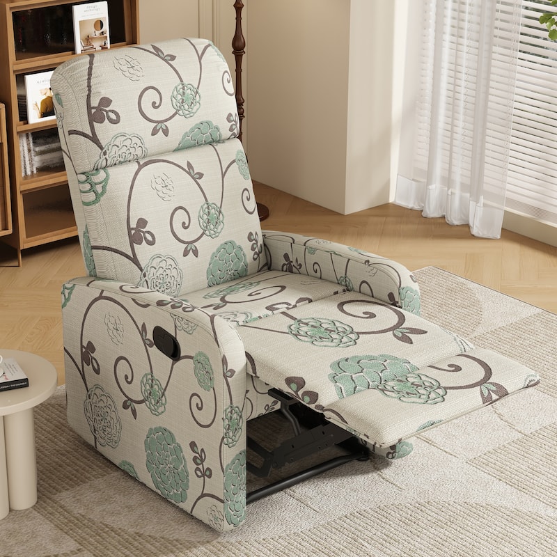 Modern Lounge Chaise Chair, Home Theater Manual Recliner Chair, Accent Chair with Three Adjustable Angles