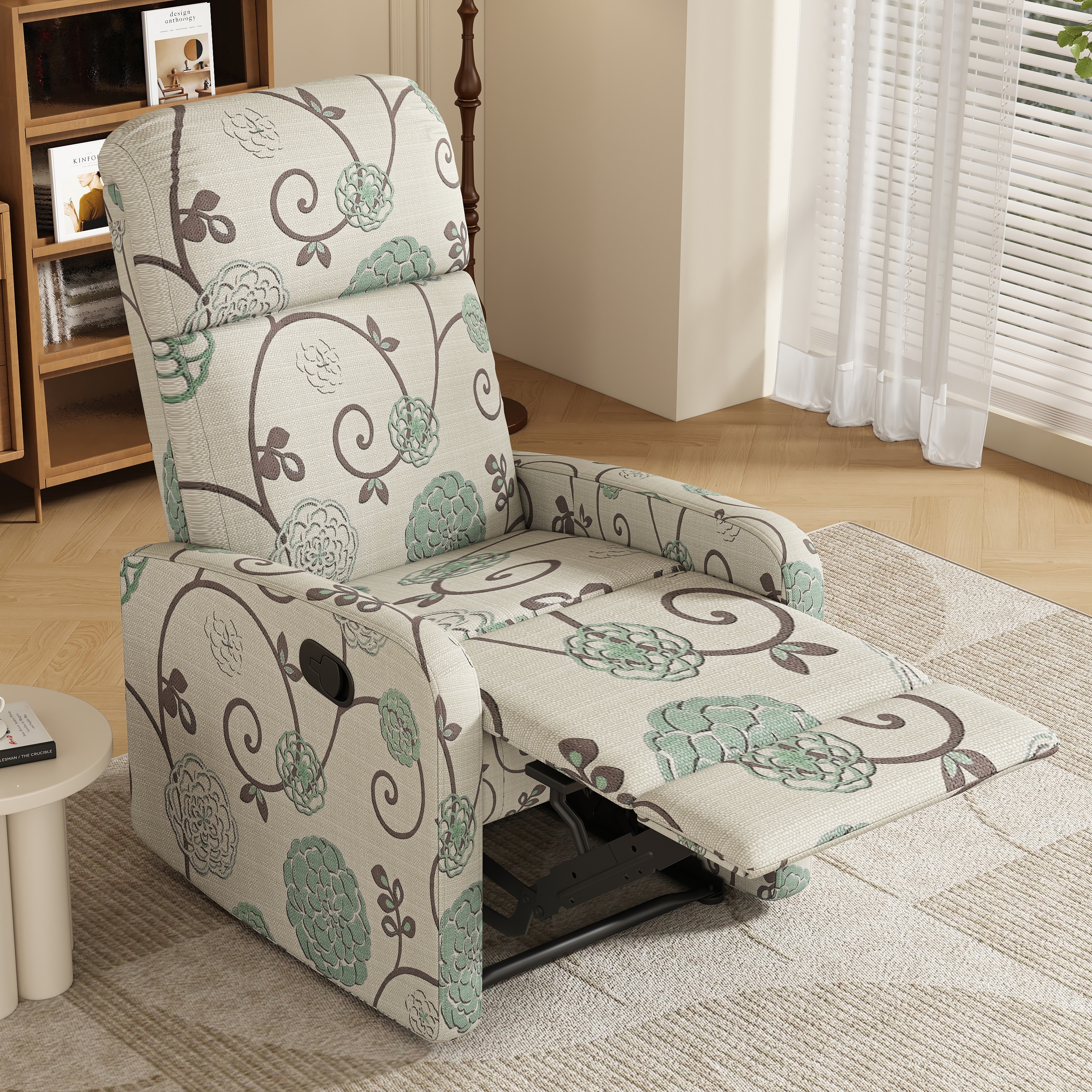 Roomfitters Modern Manual Recliner Chair with Adjustable Backrest, Home Theater Seating