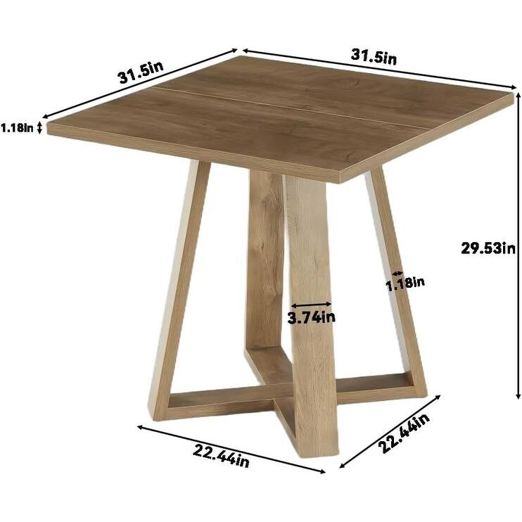 31.5" Dining Table, Square Dining Table for 2/4, Wooden Modern Small Dinner Kitchen Table