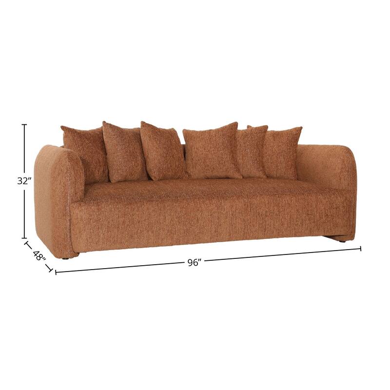 Ledge 96" Wide Linen Sofa, Terracotta