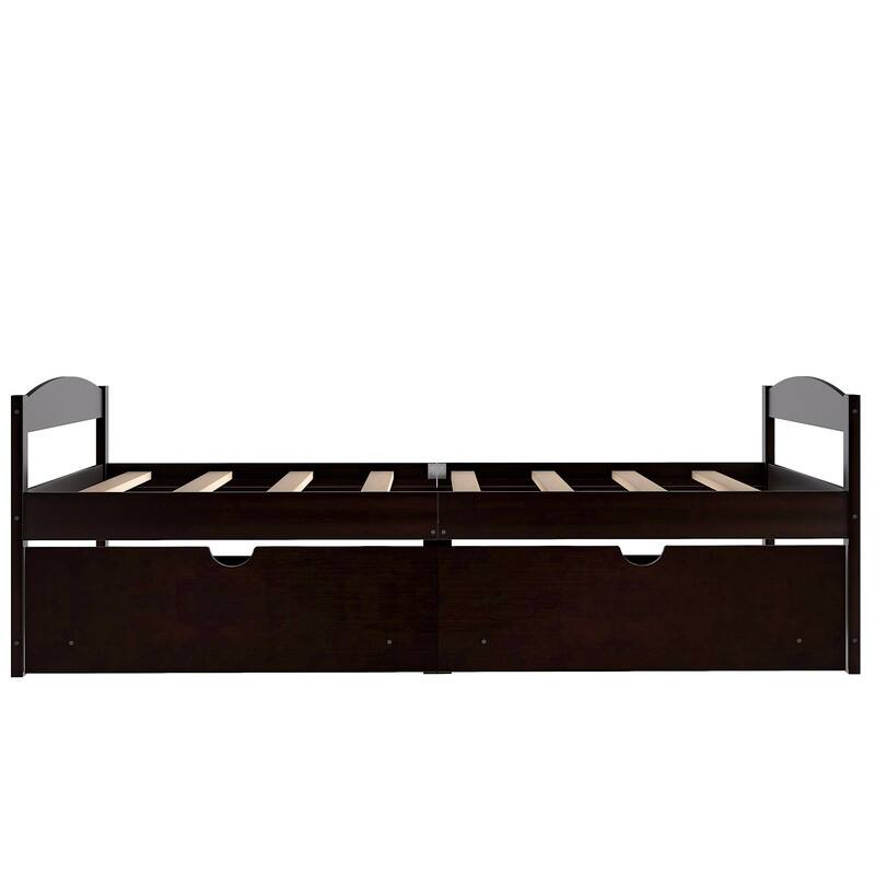 Twin Size Platform Bed, With Two Drawers