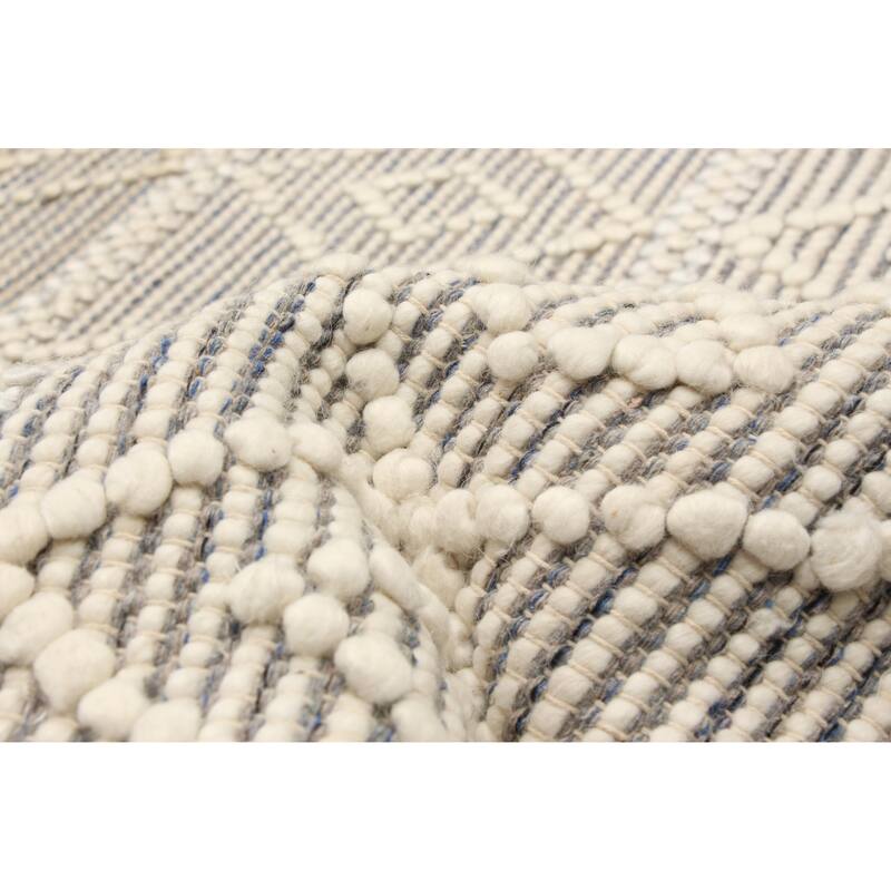 ECARPETGALLERY Braid weave Sienna Cream Wool Rug - 5'1 x 7'9