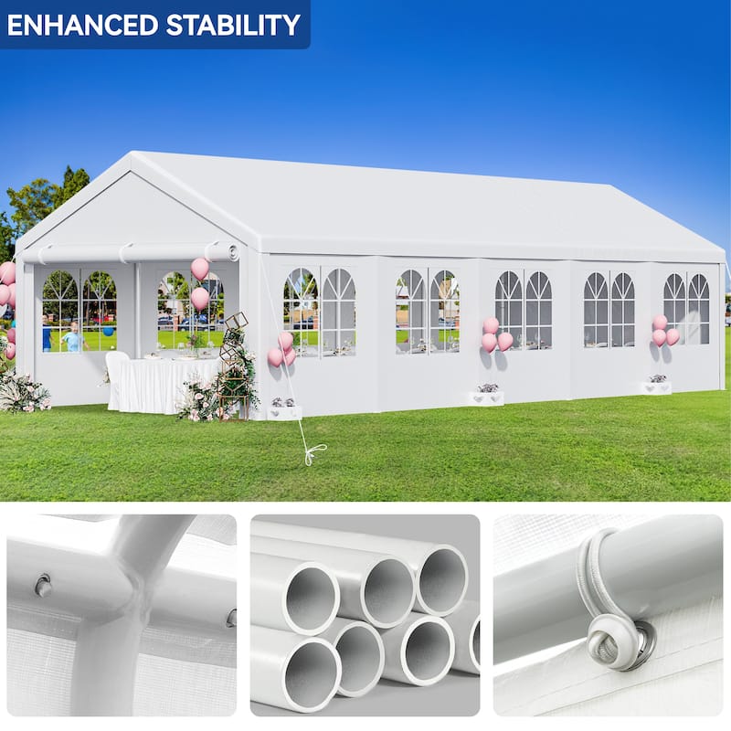 Outdoor White Party Tent Canopy with Windows