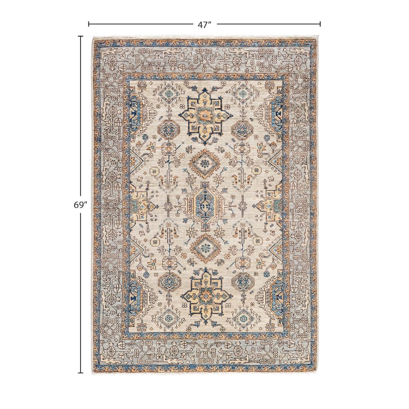Serapi One-of-a-Kind Hand-Knotted Area Rug - Gray - 3' 11" x 5' 9"