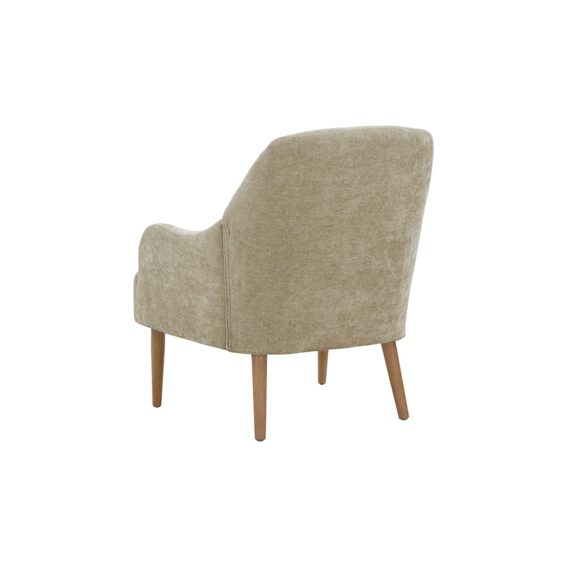 Modern Chenille Accent Chair with Wooden Legs, Set of 1