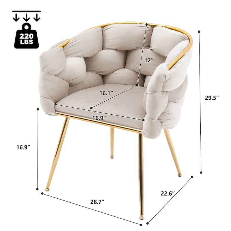 Modern Velvet Dining Chair with Metal Legs