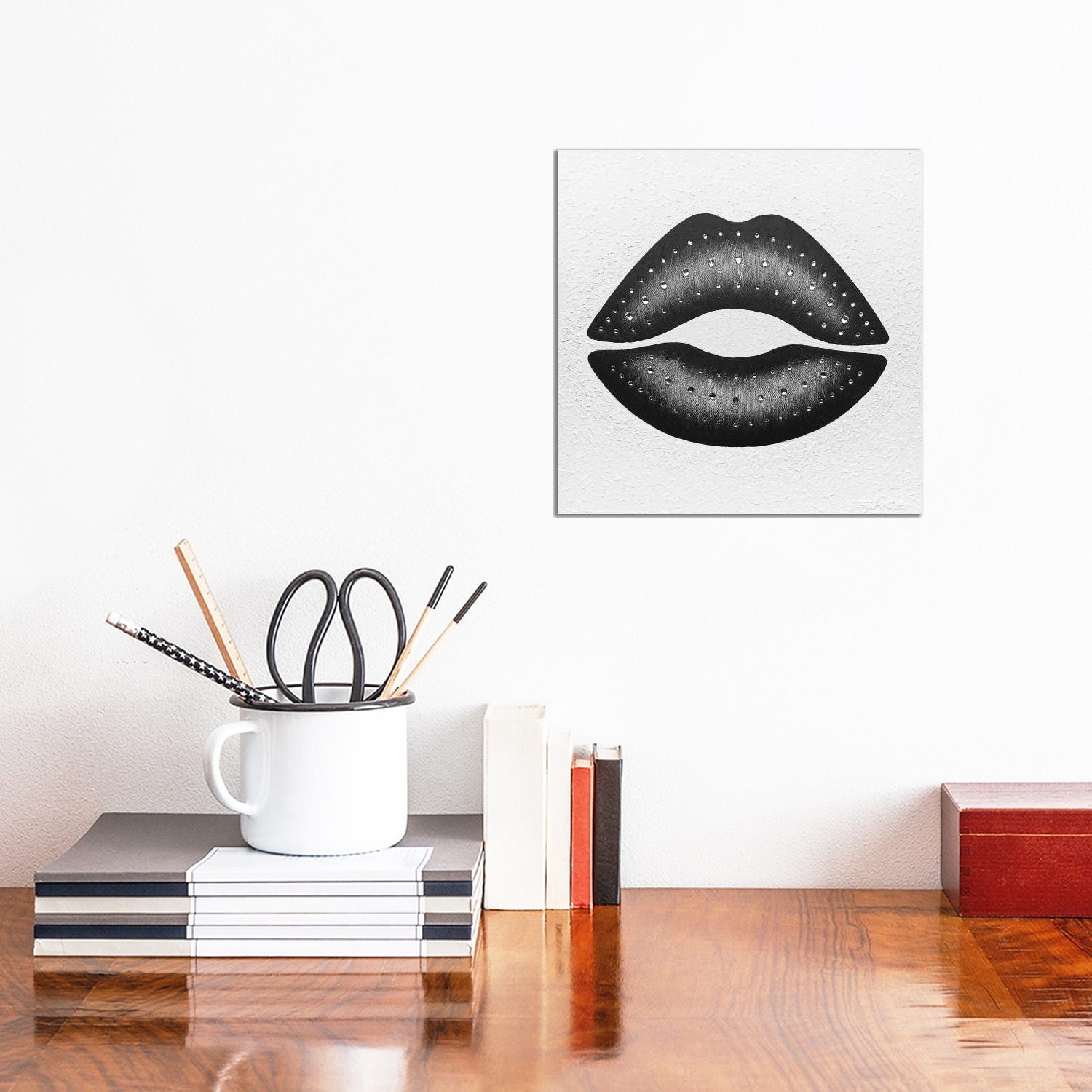 iCanvas Diamond CC Lips by Alla GrAnde Canvas Print - Bed Bath