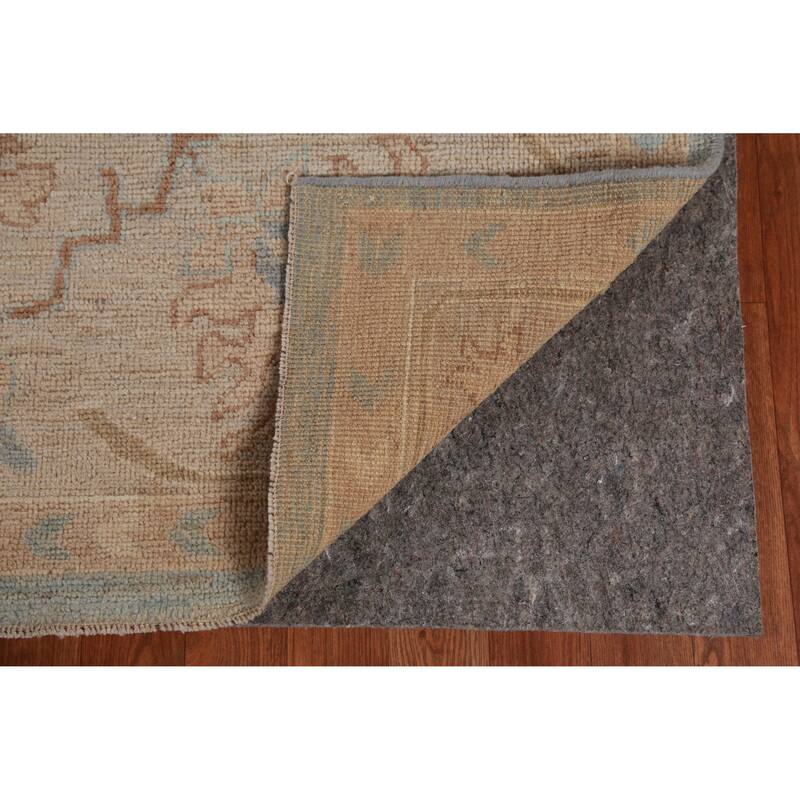 Hand Knotted Oriental 100% Wool Carpet Transitional All-Over Navy Blue & Blues Oushak Area Rug - 14' 0'' X 10' 8''