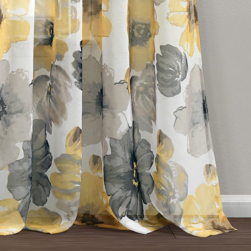 Lush Decor Leah Sheer Window Curtain Panel Pair - 84" x 52"