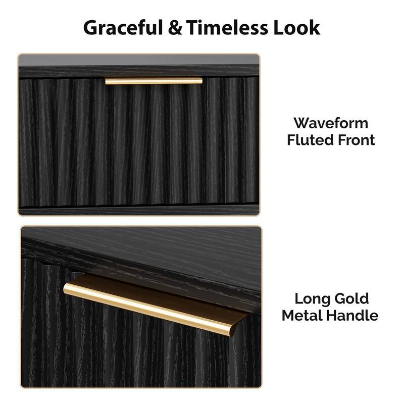 18.9"W Nightstand, Particleboard & MDF, Melamine & Vacuum Forming, 1 Drawer, High Leg