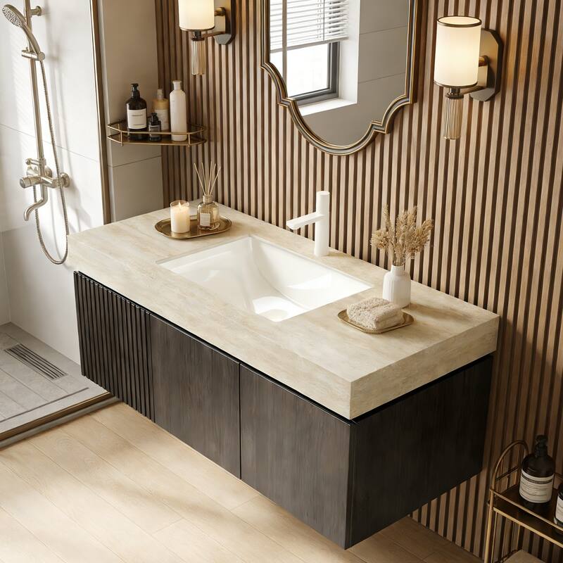 Mondern Floating Bathroom Vanity with 1 Pre-drilled Faucet Holes