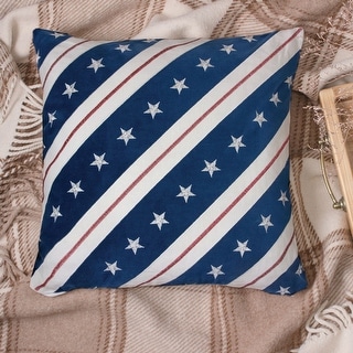 Porch & Den Vinings Stars and Stripes Blue Accent Pillows (Set of 2)
