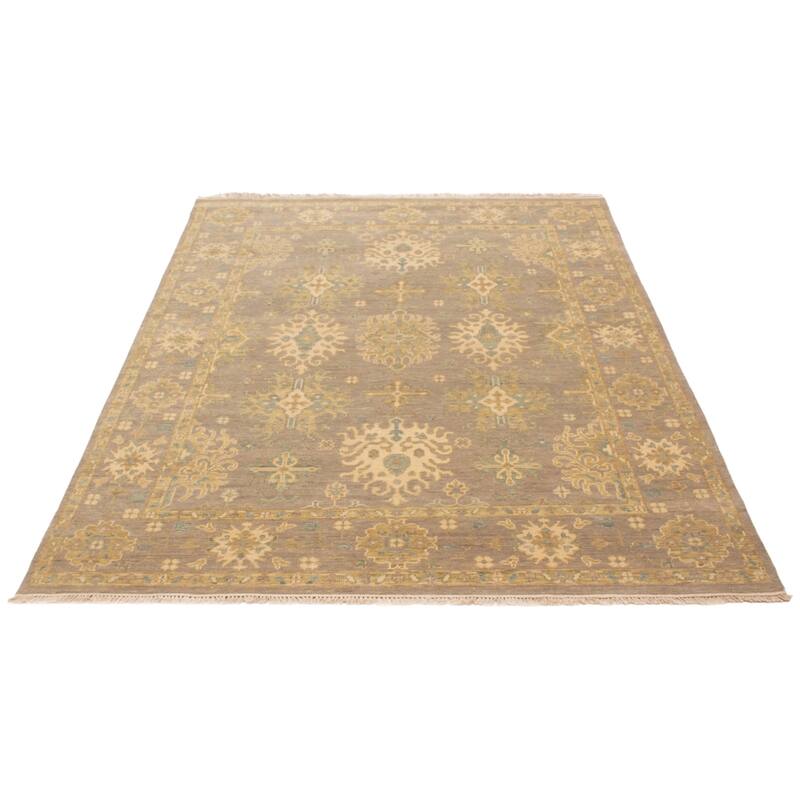 ECARPETGALLERY Hand-knotted Oushak Grey Wool Rug - 7'10 x 9'11