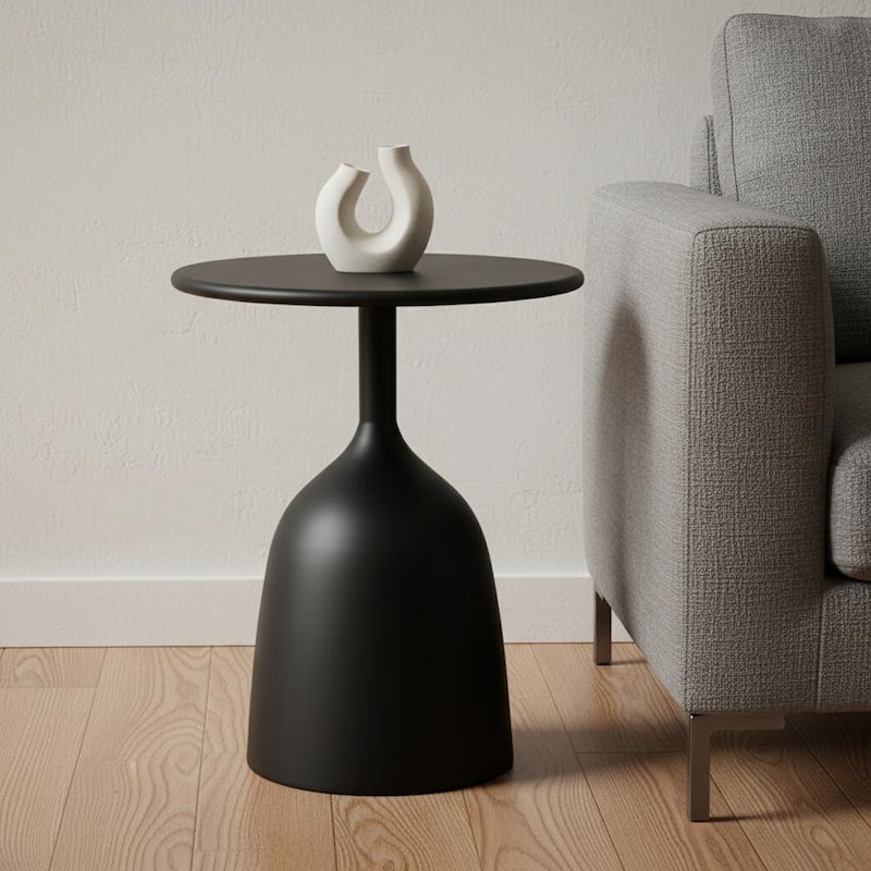 HomeRoots 17" Black Iron and Metal Tray Table - 16.54 in. x 19.69 in. x 16.54 in. - Black - Iron