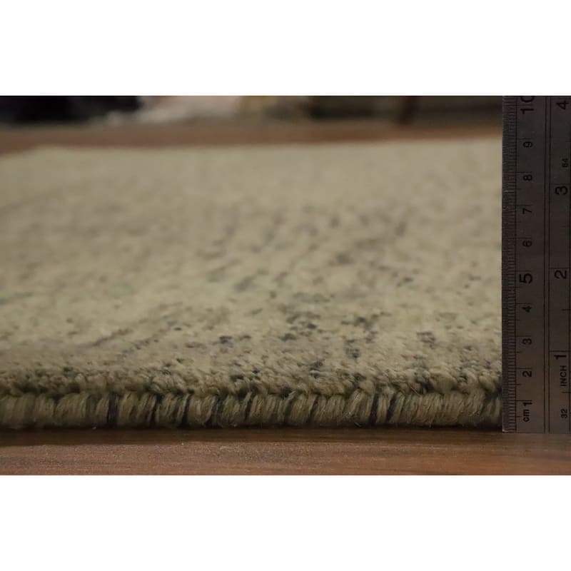 Hand Knotted Oriental 100% Wool Carpet Modern Modern Beige & Ivories Gabbeh Area Rug - 9' 6'' X 6' 7''