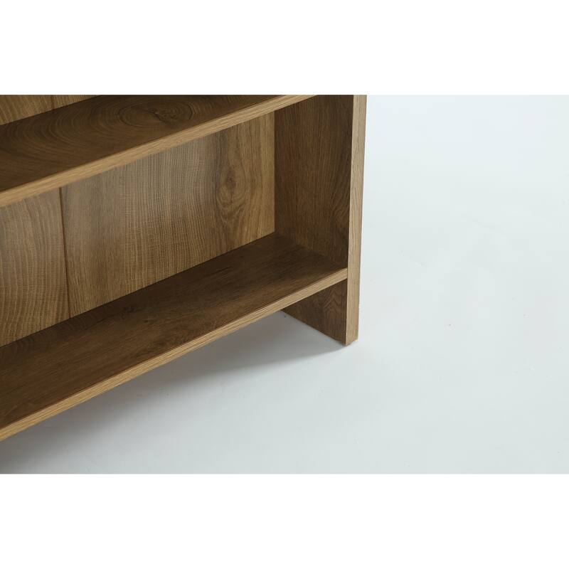 59 Inch Bar Table with Storage Shelves, Farmhouse Wooden Counter Height Pub Table for Kitchen / Dining Room