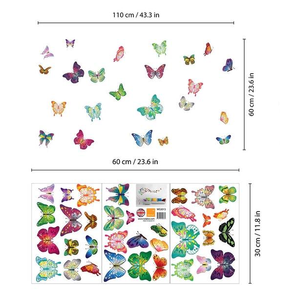 Walplus 3D Effect Colorful Butterflies Kids Wall Sticker Nursery Decor