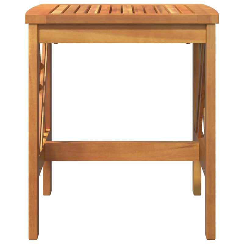 vidaXL Garden Side Table Brown 45x45x50 cm Solid Acacia Wood - 17.7 x 17.7 x 19.7