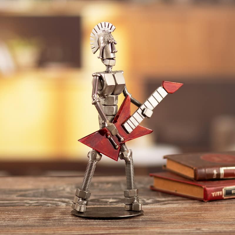 Novica Handmade Melodies From My Garage Recycled Metal Statuette