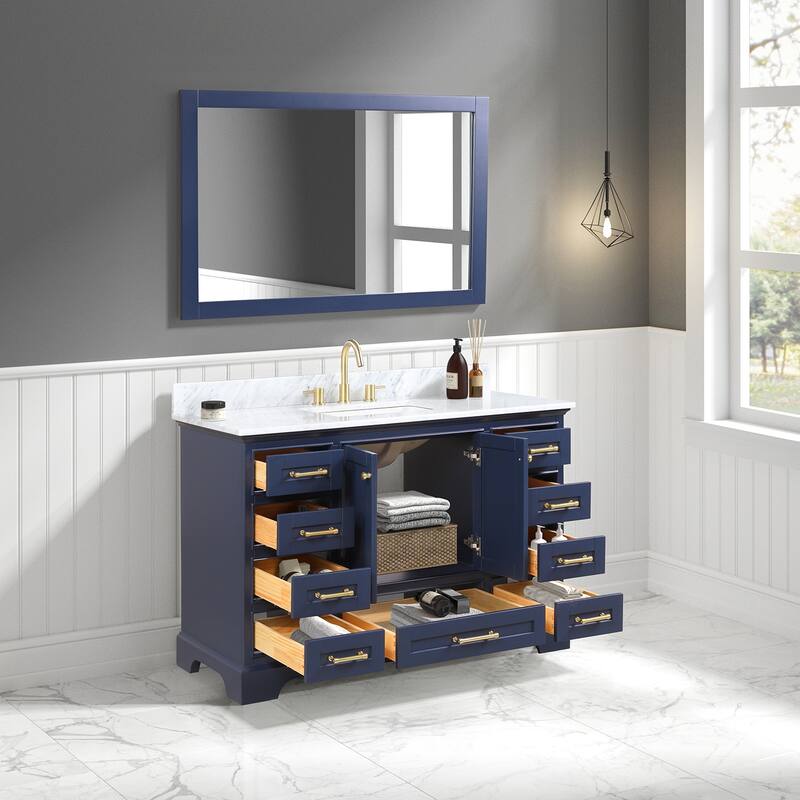 Blossom Copenhagen 48" Bathroom Vanity with Marble Top, Sink & Mirror